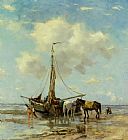 Johan Frederik Cornelis Scherrewitz Shellfishers at Low Tide painting